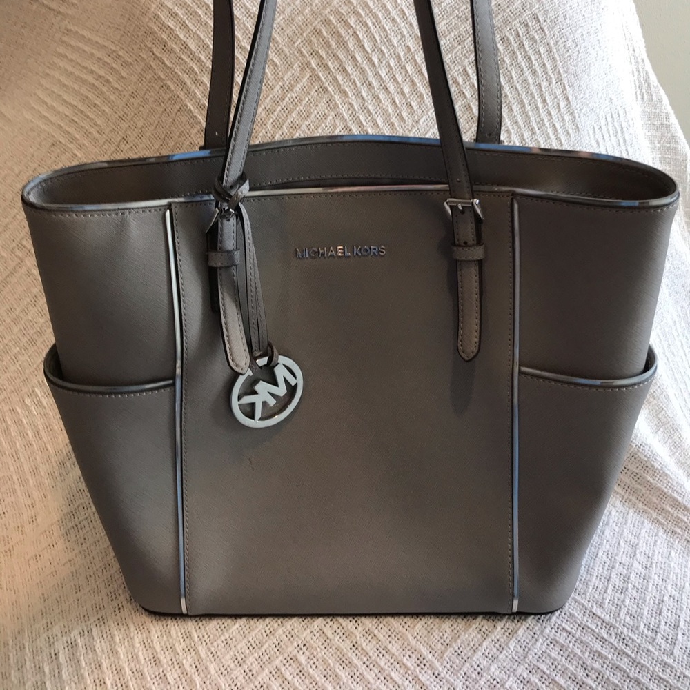 Michael Kors grey leather handbag